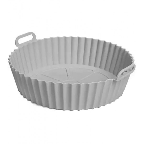 Forma Silicone 20x6cm Redonda Protetor Air Fryer Cinza